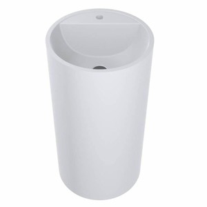 Casa Padrino Luxus Standwaschbecken Weiß Ø 46 x H. 88 cm - Badezimmer Accessoires