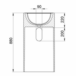 Casa Padrino lavabo de pedestal de lujo blanco Ø 46 x A. 88 cm - Accesorios de baño