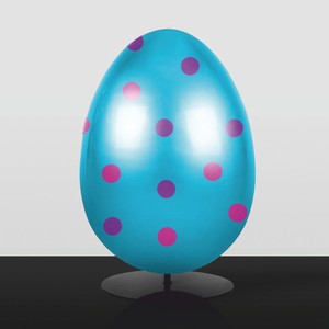 Casa Padrino XXL decorative Easter egg with stand light blue / purple / pink H. 75 cm - Easter decoration