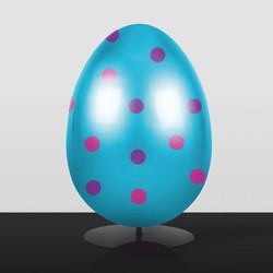 Casa Padrino XXL decorative Easter egg with stand light blue / purple / pink H. 75 cm - Easter decoration