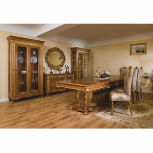 Casa Padrino Luxus Barock Vitrine Braun / Gold 122,5 x H. 218,5 cm - Barock Möbel