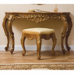Prunkvolle Luxus Barock Konsole mit Spiegel und Hocker