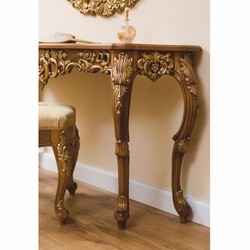 Prunkvolle Luxus Barock Konsole mit Spiegel und Hocker