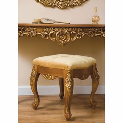 Prunkvolle Luxus Barock Konsole mit Spiegel und Hocker