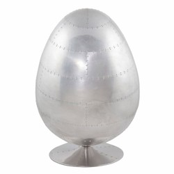 Casa Padrino sillón giratorio de aluminio con cuero artificial plata / marrón oscuro A. 133 cm - Muebles de aluminio