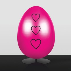 Casa Padrino huevo de pascua decorativo XXL con soporte rosa / negro A. 75 cm - Decoración de pascua