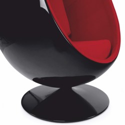 Casa Padrino sillón giratorio de lujo negro / rojo A. 133 cm - Muebles de lujo