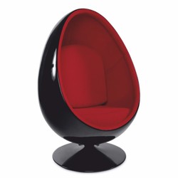 Casa Padrino sillón giratorio de lujo negro / rojo A. 133 cm - Muebles de lujo