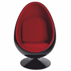 Casa Padrino sillón giratorio de lujo negro / rojo A. 133 cm - Muebles de lujo