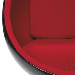 Casa Padrino sillón giratorio de lujo negro / rojo A. 133 cm - Muebles de lujo