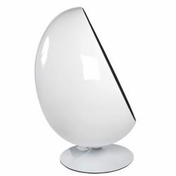 Casa Padrino fauteuil pivotant de luxe blanc / noir H. 133 cm - Meubles de luxe