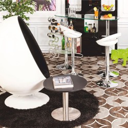 Casa Padrino fauteuil pivotant de luxe blanc / noir H. 133 cm - Meubles de luxe