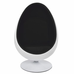 Casa Padrino fauteuil pivotant de luxe blanc / noir H. 133 cm - Meubles de luxe