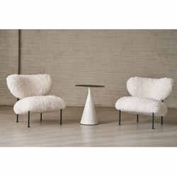 Casa Padrino fauteuil de luxe blanc / noir H. 77 cm - Meubles d'hôtel et de salon