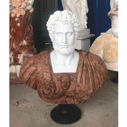 Luxus Antik Stil Marmor Deko Büste Skulptur Römer Weiß Braun Schwarz