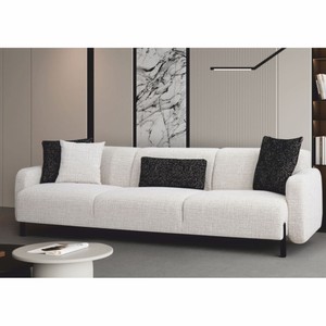 Casa Padrino canapé 4 places de luxe blanc / noir 280 cm - Meubles de salon et d'hôtel