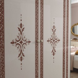 Casa Padrino armoire de chambre baroque de luxe blanc / marron / or 261 cm - Meubles de chambre baroque