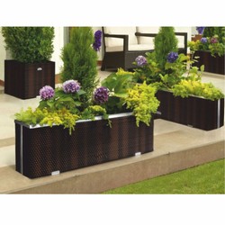 Casa Padrino luxury flower pot brown / silver 150 cm - Garden & patio accessories