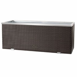 Rechteckiger Luxus Blumenkübel Pflanzkübel Braun Silber