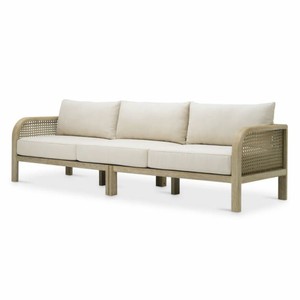 Luxus Outdoor Garten Terrassen Hotel Teakholz Sofa Sandfarben Beige