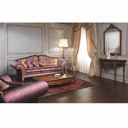 Prunkvolles Luxus Barock Wohnzimmer Hotel Sofa Lila Gold