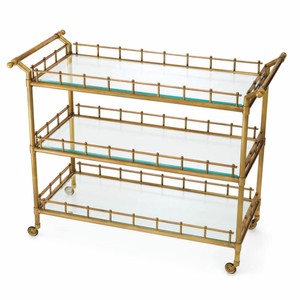 Casa Padrino Luxus Servierwagen Vintage Messing 122,5 cm - Gastronomie Accessoires