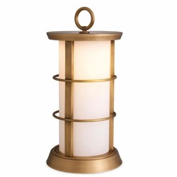 Casa Padrino lampe de table d'extérieur LED de luxe laiton antique / blanc Ø 29 x H. 60 cm