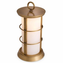 Casa Padrino lampe de table d'extérieur LED de luxe laiton antique / blanc Ø 29 x H. 60 cm