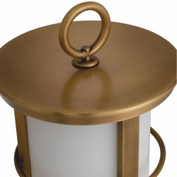 Casa Padrino lampe de table d'extérieur LED de luxe laiton antique / blanc Ø 29 x H. 60 cm