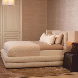 Casa Padrino lit double de luxe beige / negro - Meubles d'hôtel et de chambre à coucher