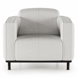 Casa Padrino fauteuil de luxe gris clair / noir / laiton - Meubles de salon et d'hôtel