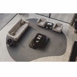 Casa Padrino fauteuil de luxe gris clair / noir / laiton - Meubles de salon et d'hôtel