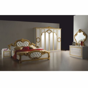 Casa Padrino Luxus Barock Schlafzimmer Schrank Weiß / Gold 261 cm - Barock Schlafzimmer Möbel