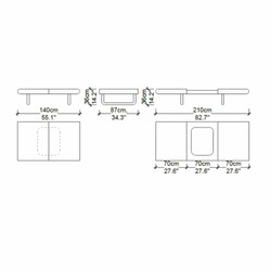 Casa Padrino tavolo da salotto di lusso marrone / ottone 140-210 cm - Tavolo da soggiorno estensibile