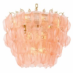 Runder Luxus Hotel Wohnzimmer Kronleuchter Rosa Antik Messing