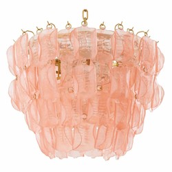 Runder Luxus Hotel Wohnzimmer Kronleuchter Rosa Antik Messing