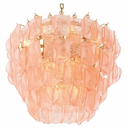 Runder Luxus Hotel Wohnzimmer Kronleuchter Rosa Antik Messing