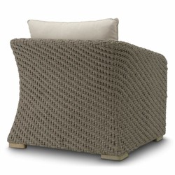 Casa Padrino sillón de jardín de lujo de ratán artificial gris / arena - Muebles de jardín