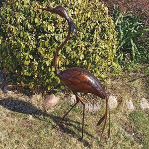 Casa Padrino sculpture de décoration de jardin en métal héron bronze H. 110 cm - Figurine de jardin