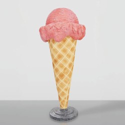 Casa Padrino cono gelato decorativo rosa / naturale / grigio A. 105 cm - Decorazione gelateria
