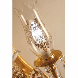 Casa Padrino Luxury Baroque Crystal Double Wall Light Bronze / White 40 cm - Made in Italy
