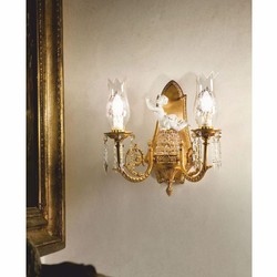 Casa Padrino Luxury Baroque Crystal Double Wall Light Bronze / White 40 cm - Made in Italy