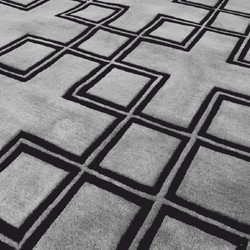 Casa Padrino luxury wool carpet gray / black 200 x 290 cm - Luxury quality