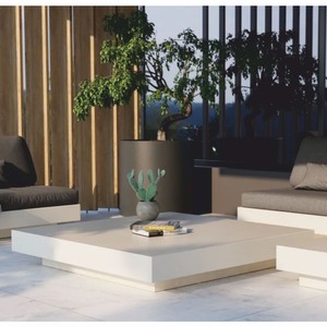 Luxus Garten Terrassen Tisch Couchtisch Matt Weiß