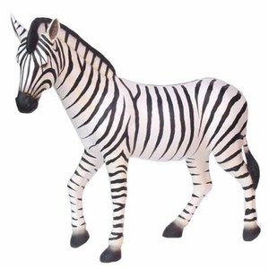 Casa Padrino XXL decorative sculpture zebra white / black 180 cm - Life size garden figure