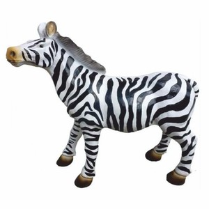 Casa Padrino Decorative Sculpture Zebra White / Black 70 cm - Garden Figure