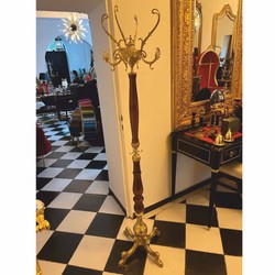 Casa Padrino Luxury Baroque Coat Rack Gold / Dark Brown H. 180 cm - Made in Italy