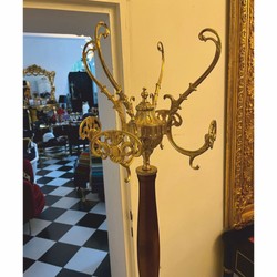 Casa Padrino Luxury Baroque Coat Rack Gold / Dark Brown H. 180 cm - Made in Italy