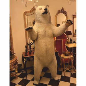 Casa Padrino XXL Decorative Sculpture Bear White / Black H. 240 cm - Garden Figure