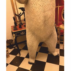 XXL Garten Deko Skulptur Figur Bär Weiß Schwarz